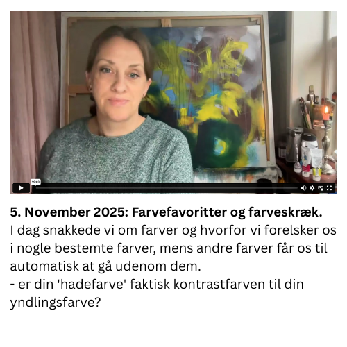 I dag snakkede vi om farver og hvorfor vi forelsker os i nogle bestemte farver, mens andre farver får os til automatisk at gå udenom dem.  - er din 'hadefarve' faktisk kontrastfarven til din yndlingsfarve?